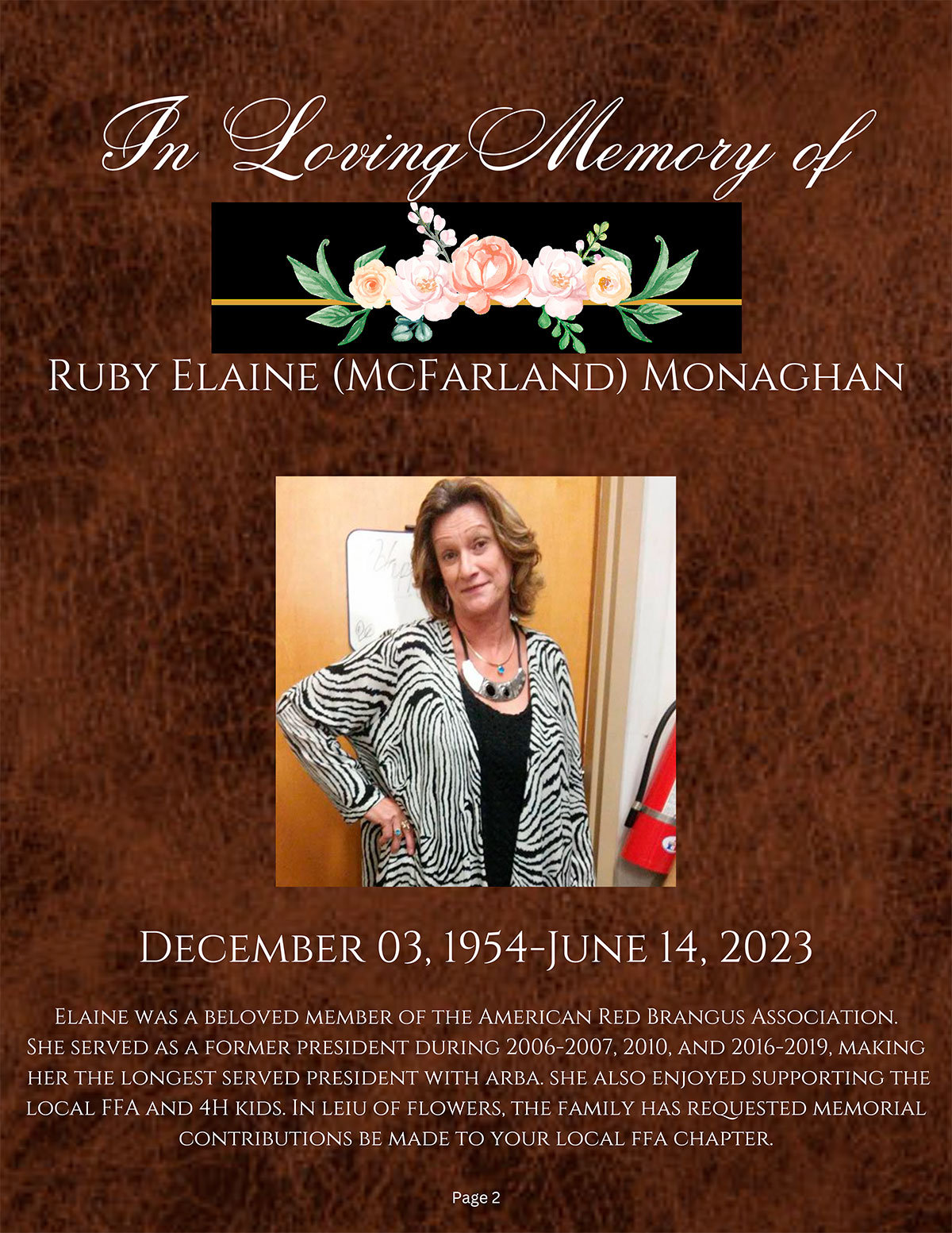 In Loving Memory of Ruby Elaine McFarland Monaghan